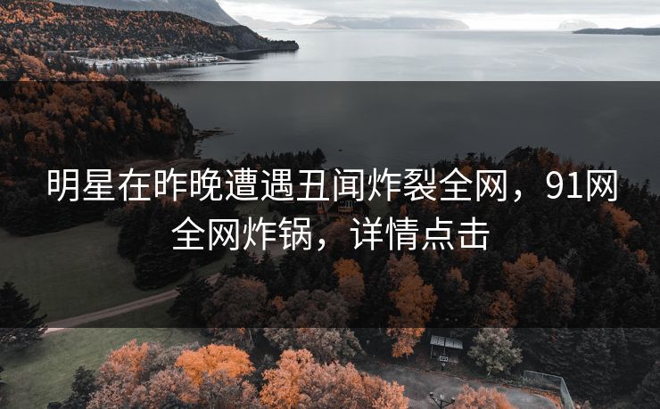 明星在昨晚遭遇丑闻炸裂全网，91网全网炸锅，详情点击