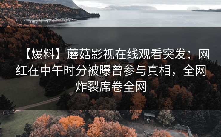 【爆料】蘑菇影视在线观看突发：网红在中午时分被曝曾参与真相，全网炸裂席卷全网