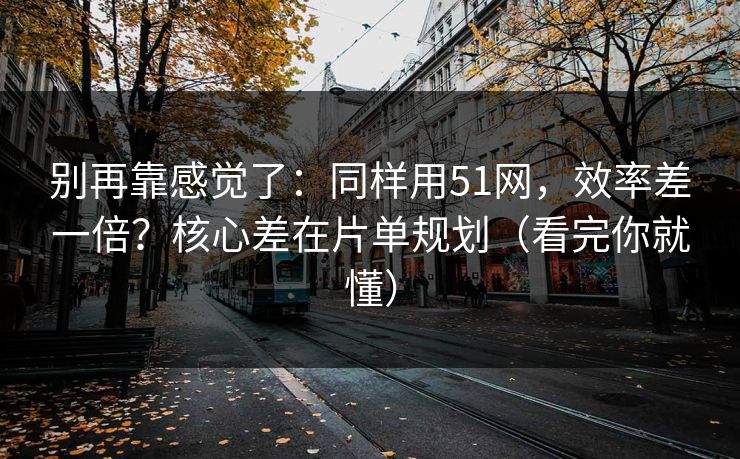 别再靠感觉了：同样用51网，效率差一倍？核心差在片单规划（看完你就懂）